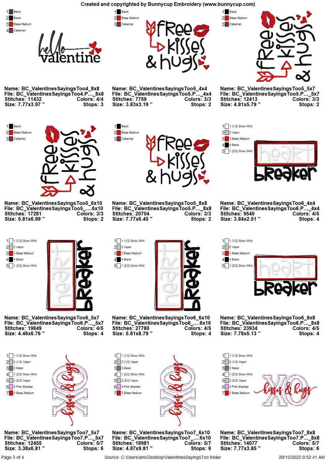 BCD Valentines Sayings Too Bundle Set