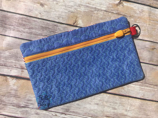BBE In The Hoop Zipper Bag Wallet Airplane Stipple