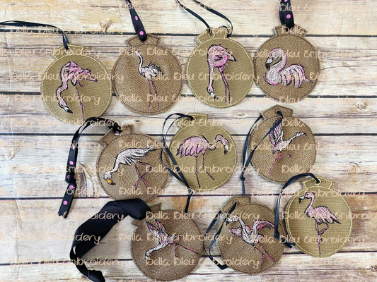 BBE Flamingo ITH Ornament Set