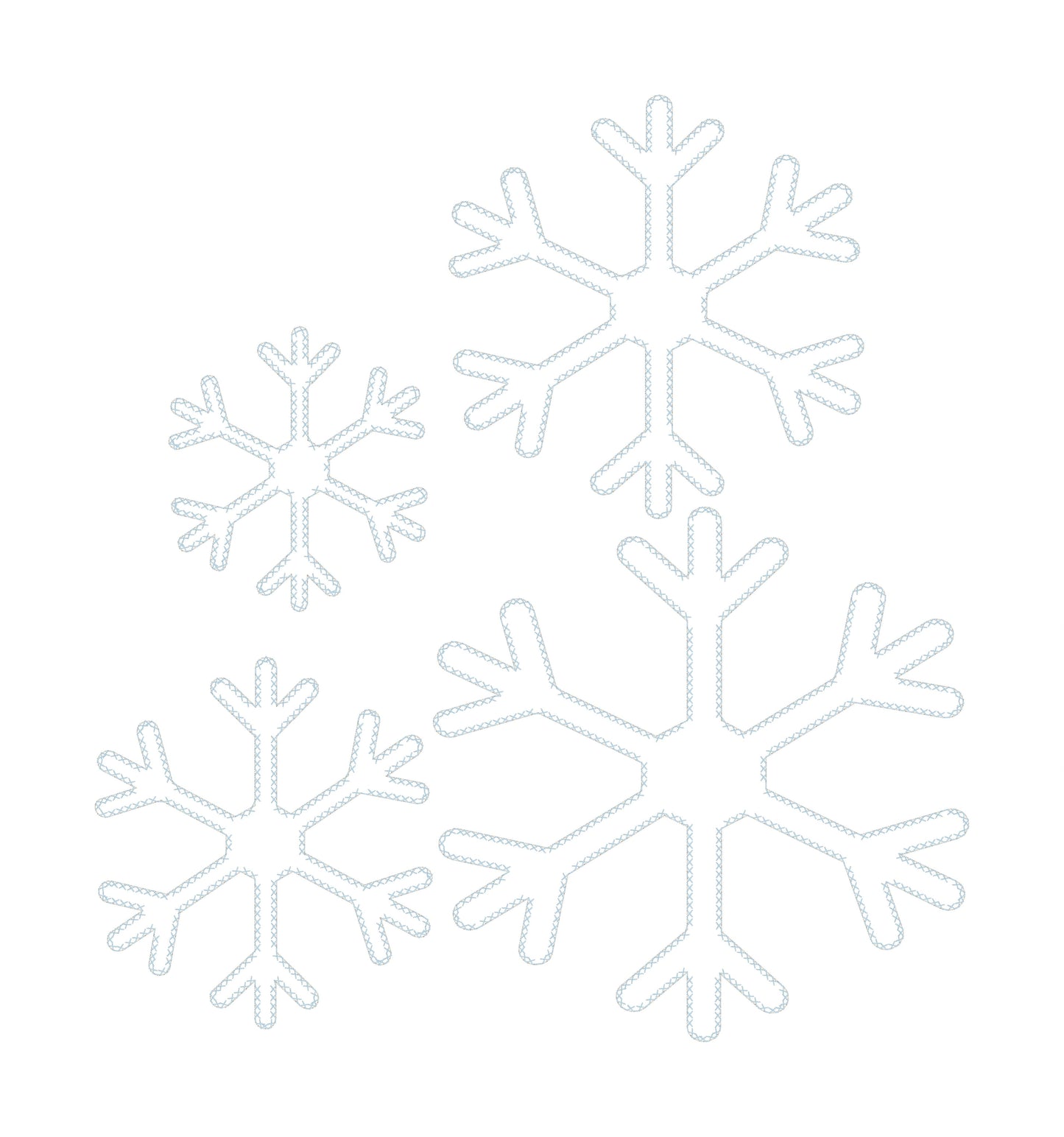 DBB Simple Snowflake Applique Design - Four Sizes 5x7, 6x10, 8x8, 10x10