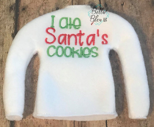 BBE - ITH Elf "I ate Santa's Cookies" Machine Embroidery Design Sweater Shirt