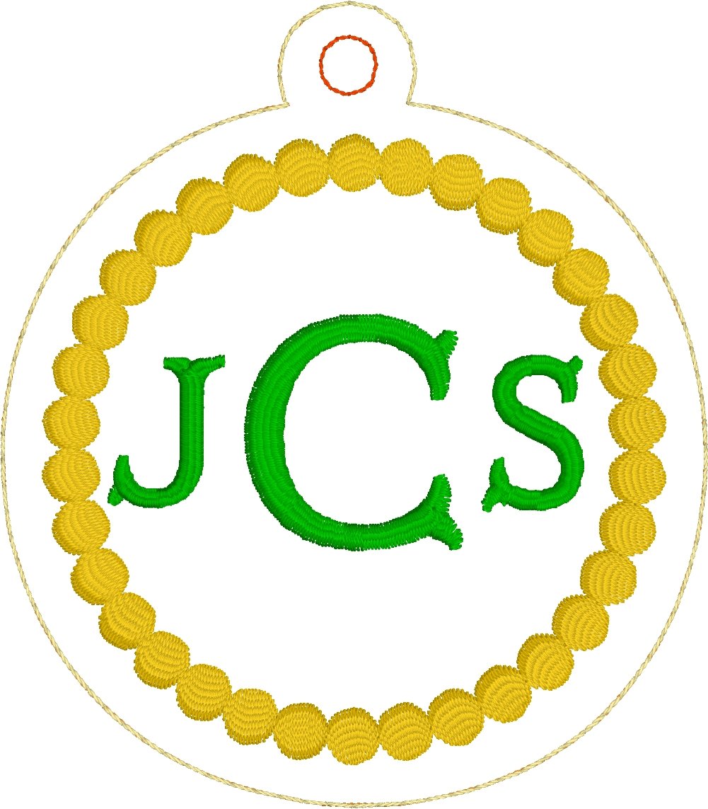 DBB BLANK Beaded Monogram Frame Ornament for 4x4 hoops