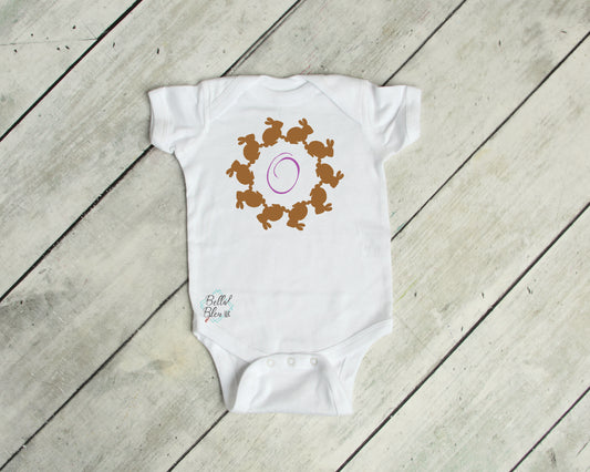 BBE Easter Bunny Circle Monogram Frame Sublimation png file