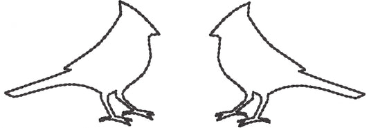DBB Cardinal Outline Earrings embroidery design