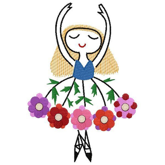 DED Dancing ballerina floral dress