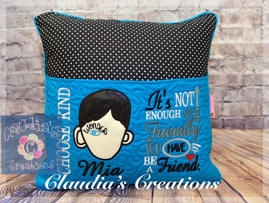 It's not enough to be friendly, you have to be a friend Complete Embroidery Set, Being a friend Pocket Pillow Set