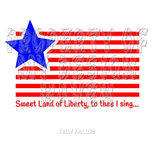 MDH Sweet land of Liberty Stars and Stripes SVG