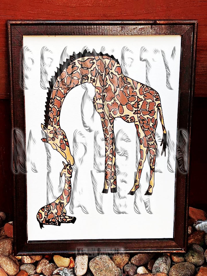 MDH Mommy and Baby Giraffe SVG