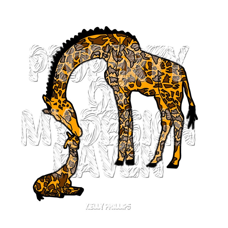 MDH Mommy and Baby Giraffe SVG