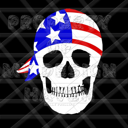 MDH Skull With Bandanna SVG