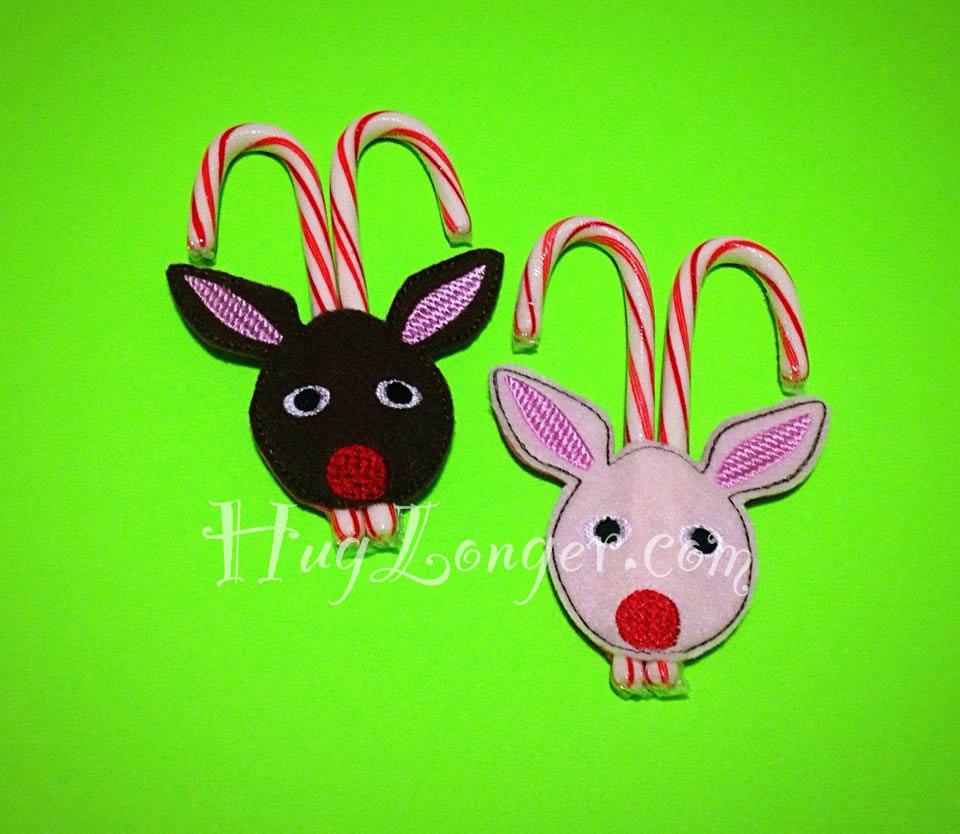 HL ITH Candy Cane Holder Deer HL2093 embroidery file