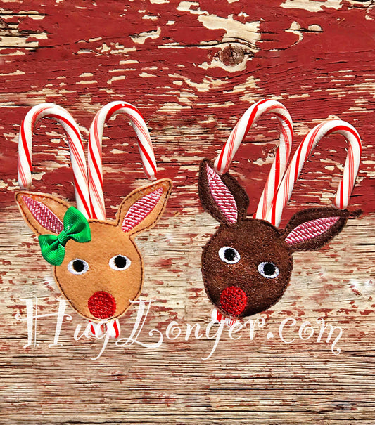 HL ITH Candy Cane Holder Deer HL2093 embroidery file