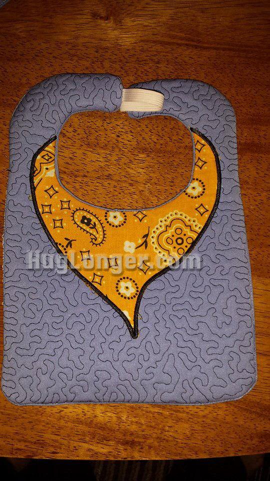 In The Hoop Quilted Western Bib embroidery file for the 8x10 hoop