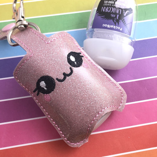 DBB Sweet Happy Hand Sanitizer Holder Snap Tab Version In the Hoop Embroidery Project 1 oz BBW for 5x7 hoops