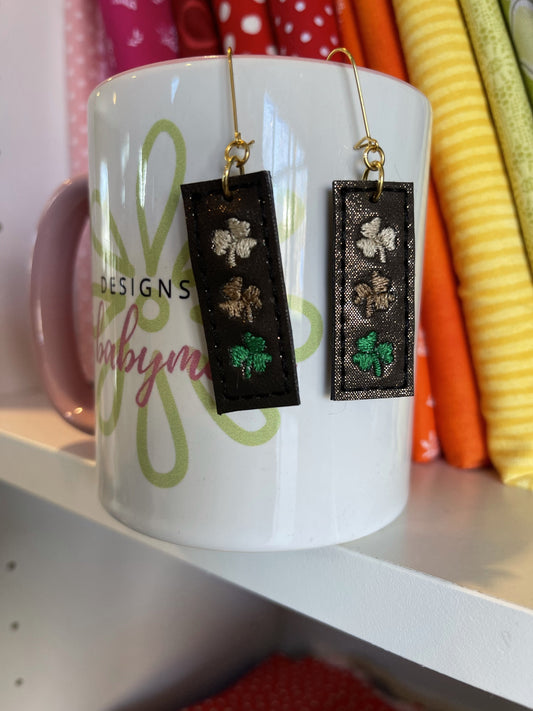 DBB Ombre Clover Trio Earrings embroidery design