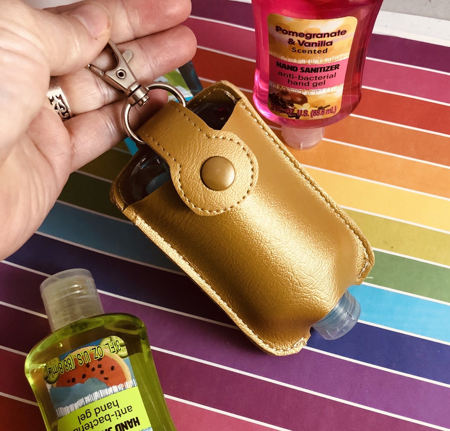 DBB NEW SIZE BLANK Hand Sanitizer Holder Snap Tab Version In the Hoop Embroidery Project 3 oz DT for 5x7 hoops