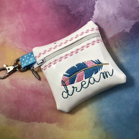 DBB Dream Feather Zipper Pouch 4x4