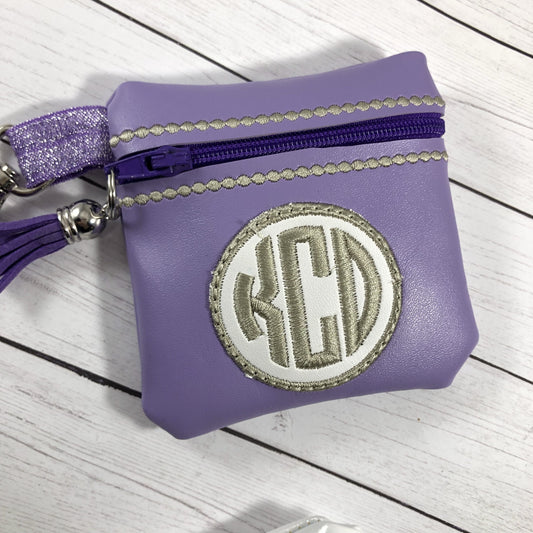 DBB Monogram Circle Zipper Pouch 4x4