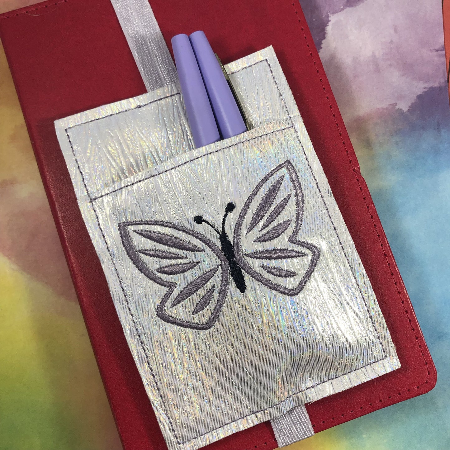 DBB Primavera Butterfly Pen Pocket In The Hoop (ITH) Embroidery Design