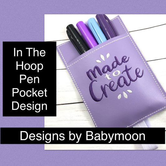 DBB Made to Create Pen Pocket In The Hoop (ITH) Embroidery Design