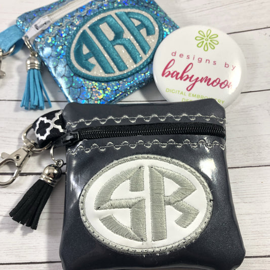 DBB Monogram Oval Zipper Pouch 4x4