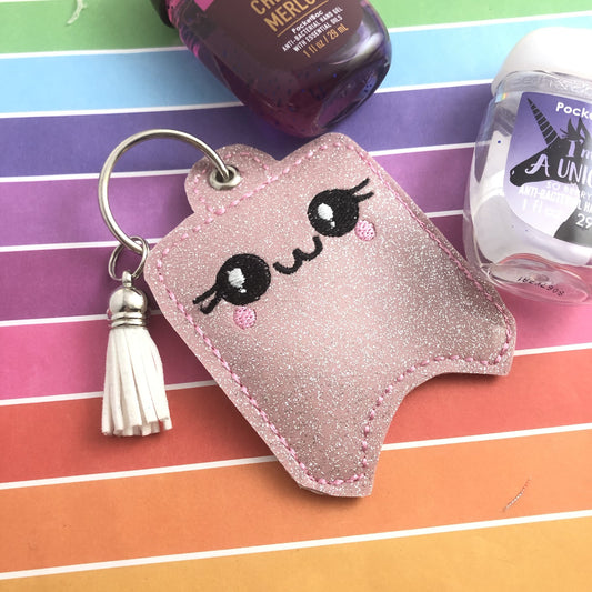 DBB Sweet Happy Hand Sanitizer Holder Eyelet Version In the Hoop Embroidery Project 1 oz BBW for 4x4 hoops