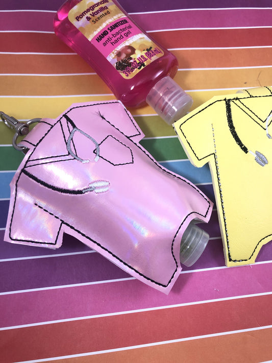 DBB NEW SIZE Scrubs Hand Sanitizer Holder Snap Tab Version In the Hoop Embroidery Project 3 oz DT for 5x7 hoops
