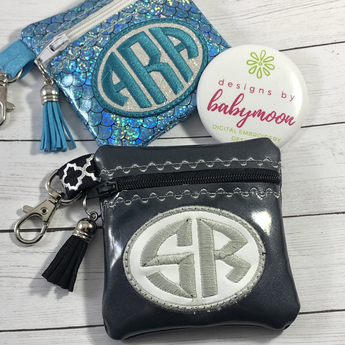 DBB Monogram Oval Zipper Pouch 4x4