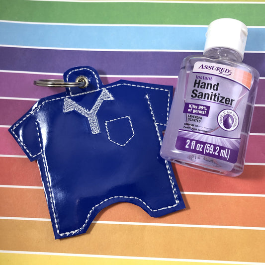 DBB Golf Shirt Hand Sanitizer Holder Eyelet Version In the Hoop Embroidery Project 2 oz for 4x4 hoops