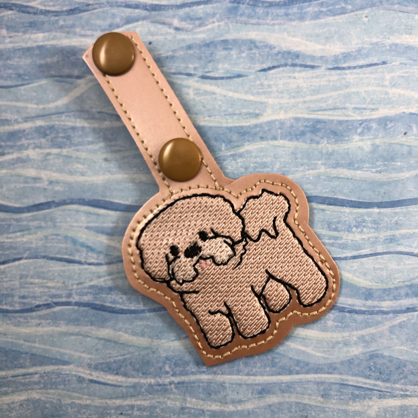 DBB Bichon snap tab embroidery design