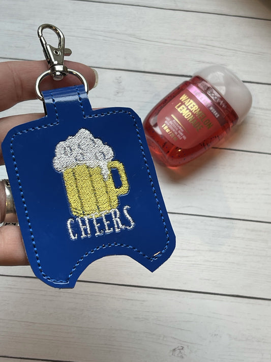 DBB Beer Mug Hand Sanitizer Holder Snap Tab Version In the Hoop Embroidery Project 1 oz BBW for 5x7 hoops