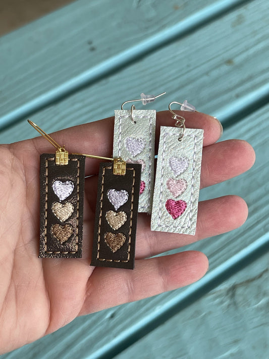DBB Ombre Heart Earrings embroidery design