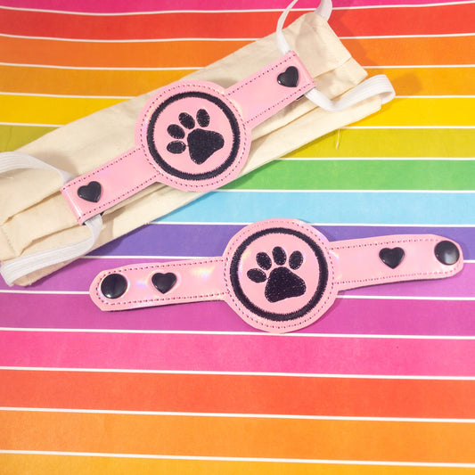 DBB Paw Print Mask Extension Double Snap Tab