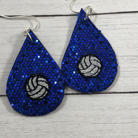 DBB Volleyball Teardrop Earrings embroidery design