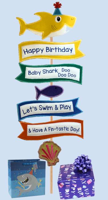 NNK Shark Birthday Yard Sign