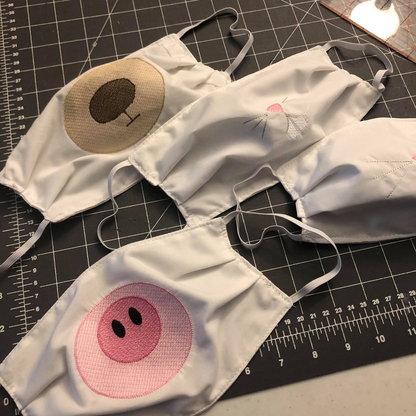 DBB Animal Faces - Sketchy 4x4 Designs to add to fabric masks