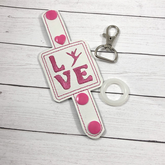 DBB Gymnastics Dance Love Water Bottle Holder Double Snap Tab DBB