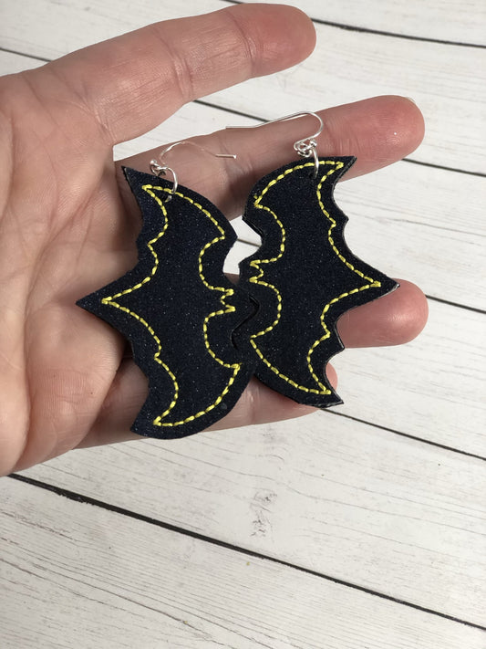 DBB Bat Earrings embroidery design