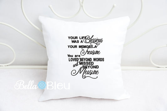 Loved ones Memorial Memory saying embroidery design