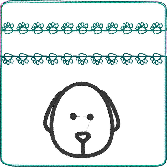 DBB Puppy Dog Face Zipper Pouch 4x4