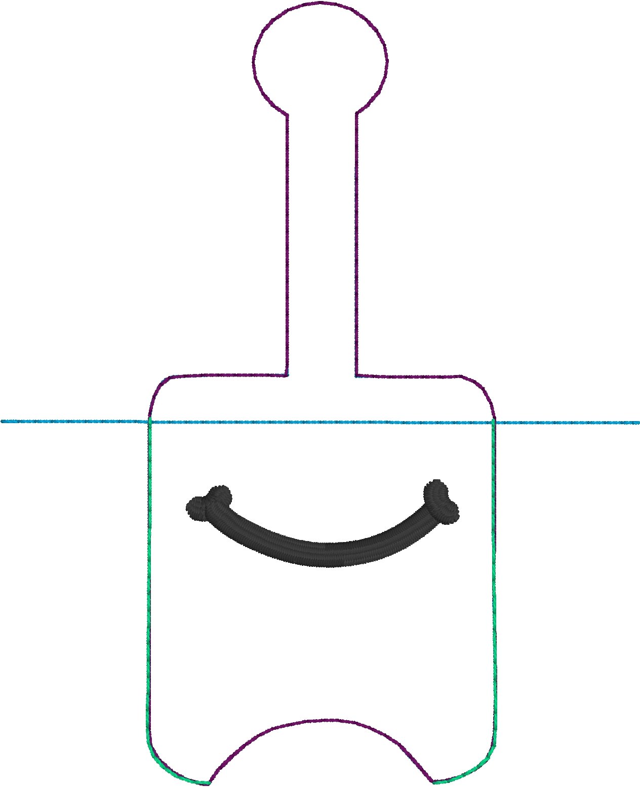 DBB Smile Hand Sanitizer Holder Snap Tab Version In the Hoop Embroidery Project 1 oz BBW for 5x7 hoops
