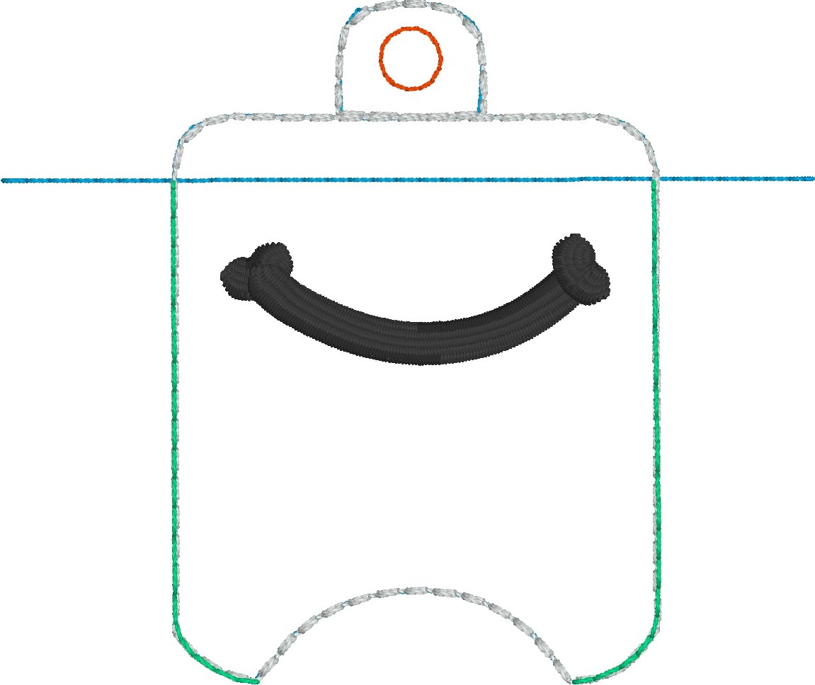 DBB Smile Hand Sanitizer Holder Eyelet Version In the Hoop Embroidery Project 1 oz BBW for 4x4 hoops