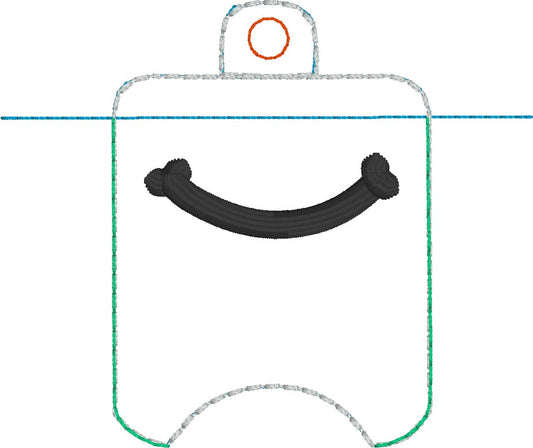DBB Smile Hand Sanitizer Holder Eyelet Version In the Hoop Embroidery Project 1 oz BBW for 4x4 hoops
