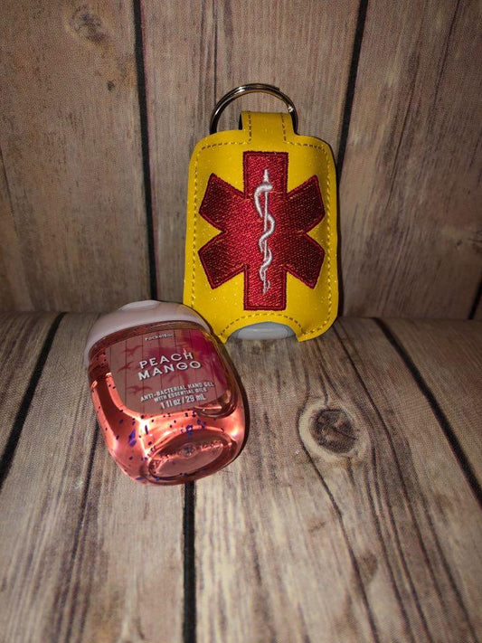 DBB Star of Life Hand Sanitizer Holder Snap Tab Version In the Hoop Embroidery Project 1 oz BBW for 5x7 hoops