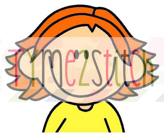 TIS Red hair Girl Stick kid Sublimation file