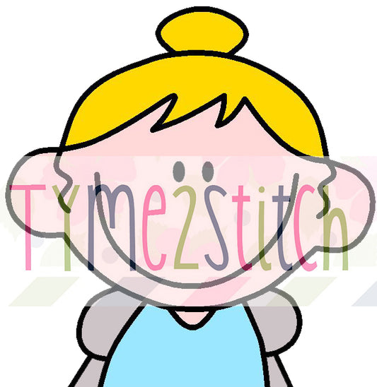 TIS Inspired Cinderella Princess Stick kid Sublimation file