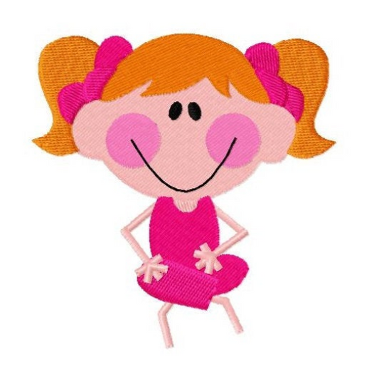 TIS Yoga 3 Girl stick kid embroidery design